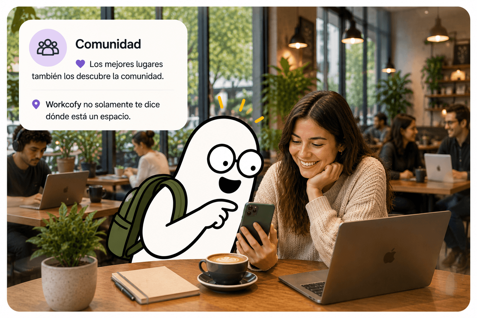 La comunidad Workcofy compartiendo reseñas y recomendaciones