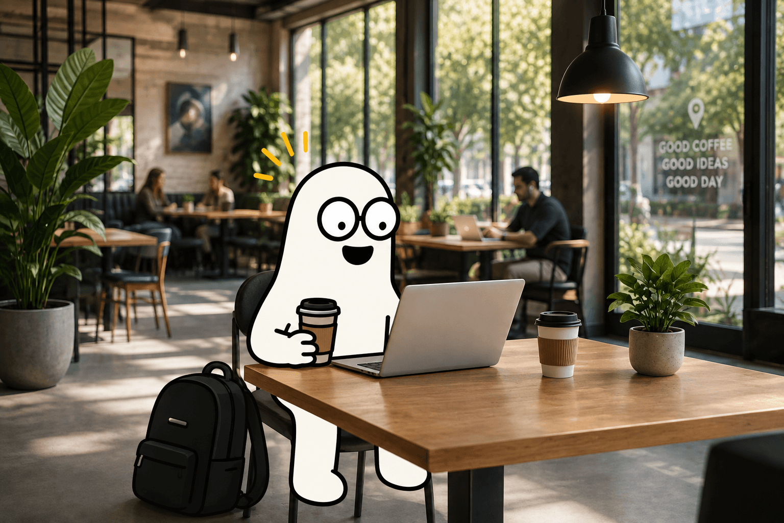 Trabajando desde un café con Workcofy