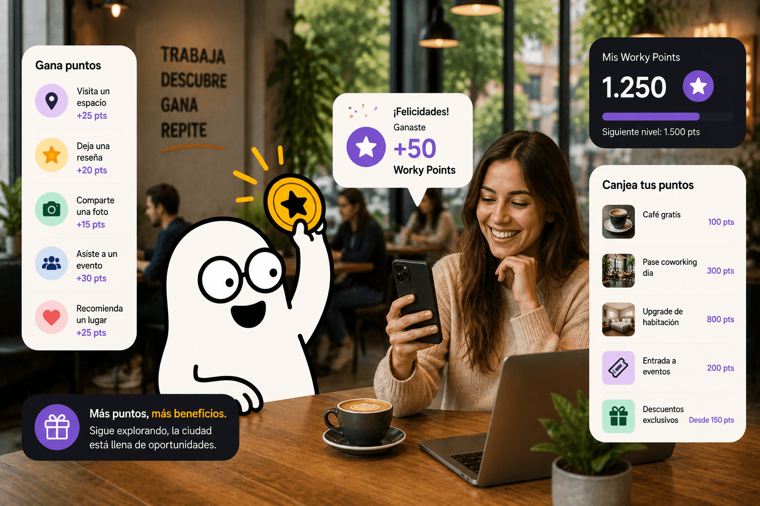 Ganando Rewards al participar en Workcofy